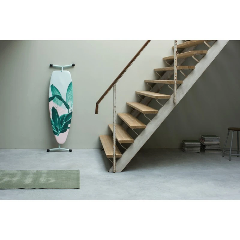 Маса за гладене Brabantia D 135x45cm със силиконова подложка за ютия, Tropical Leaves